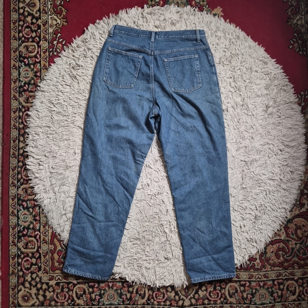 Vintage LL Bean Jeans Red Plaid Flannel Lined Blue Denim Original Fit Relaxed ✨️ - Picture 14 of 15